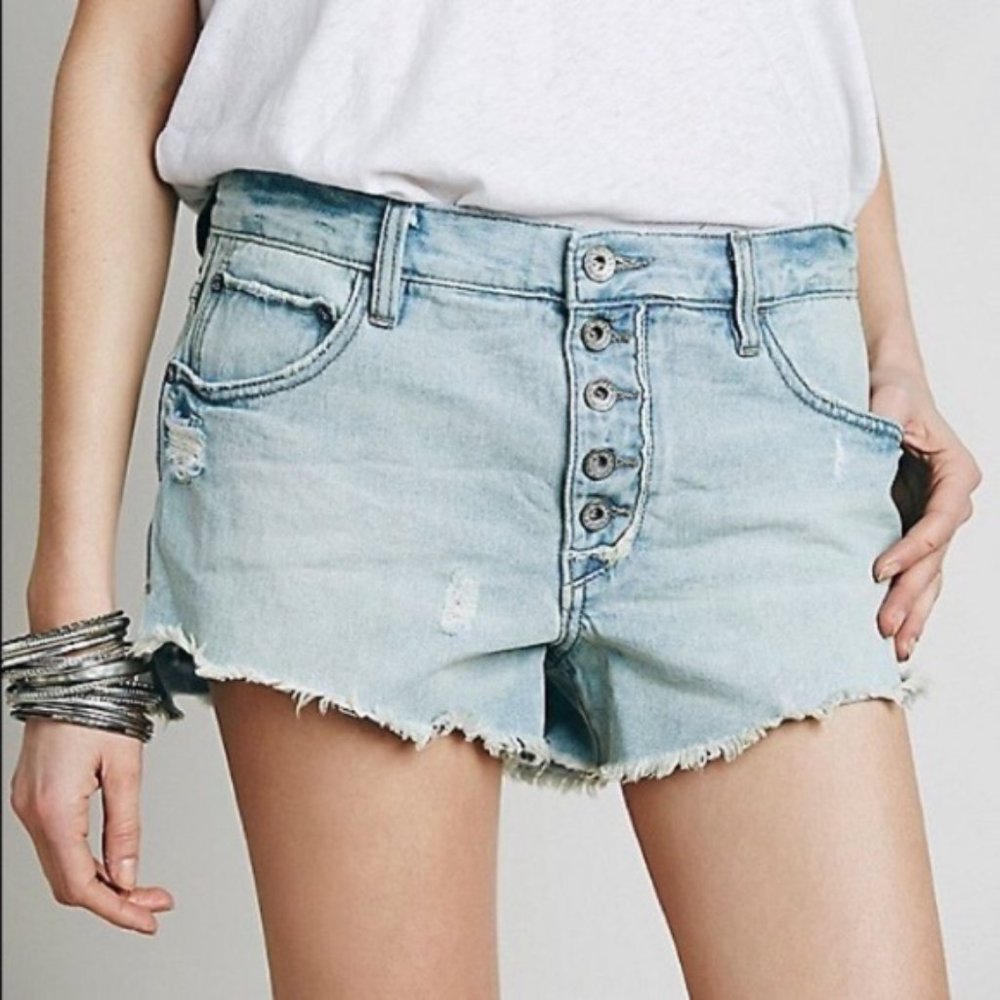 Free People Runaway Jillian Slouch Cutoff Denim Jean Shorts